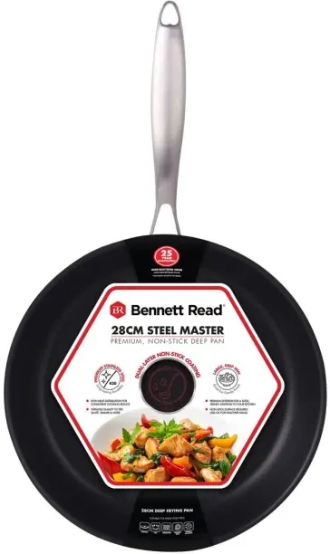 Bennett Read 28cm Steel Master Non-Stick Coated Pan - Stainless Steel Pan 2 L capacity