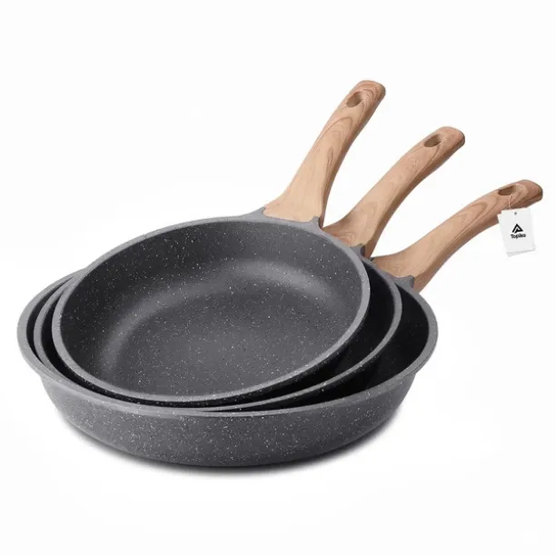 Topika 3Pcs Nonstick Frying Pan Set, Non Stick Cookware Pans, 20/24/28CM Pan Set 3 L capacity