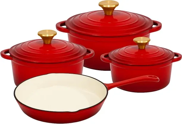 Generic 7 pcs cast iron pot Pot Set with Lid 5.5 L capacity