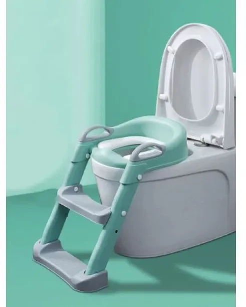 Zzztrade Foldable Children Potty Training Toilet Seat Ladder Step - Green Potty Seat