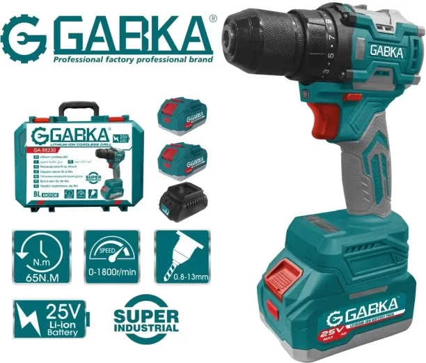 GABKA GA-88229 12v Lithium-ion 2 Battery Brushless Cordless Drill