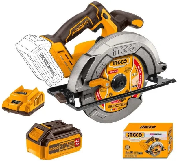 Ingco Cordless Circular Saw Brushless 185mm 20V Kit Saw