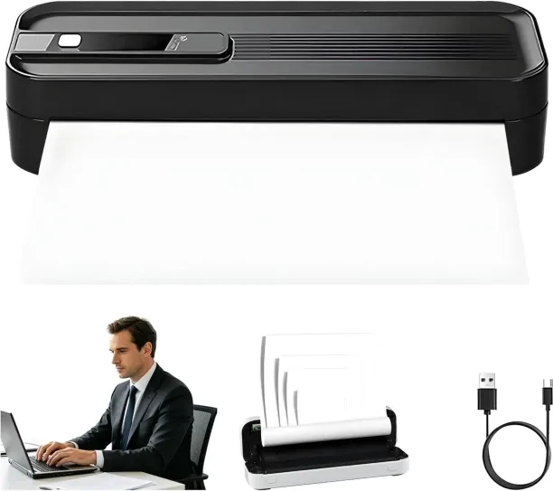 SHIJIN Portable Printers Wireless for Travel, Portable Bluetooth Thermal Printer, Small Inkless The…