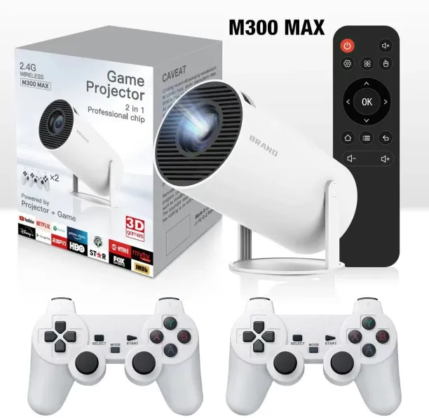 Moucles Wireless Game projector HY300, 4K Android HD game console (180 lm) Portable Projector