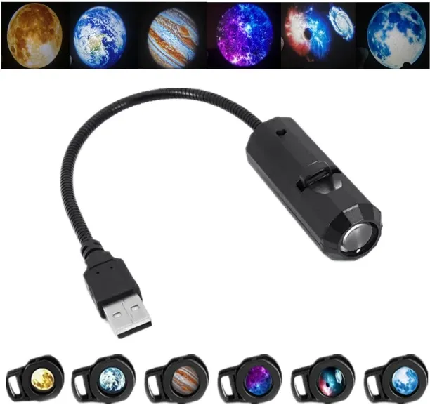 Granty Moon Earth Jupiter Lamp Projector Night Light, 360° Galaxy Projection Light USB Star Night L…