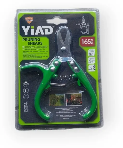 Yiad 165mm Non-slip Garden Pruning Shears With Safety Lock Bypass Pruner