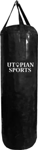 Utopian Sports Punching Bag 35kg with Black Webbing Straps Hanging Bag