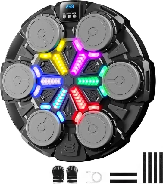 Solala Punching Pad with，Upgraded Music Boxing Machine for Kids and Adults, Bluetooth Wall Mounted …