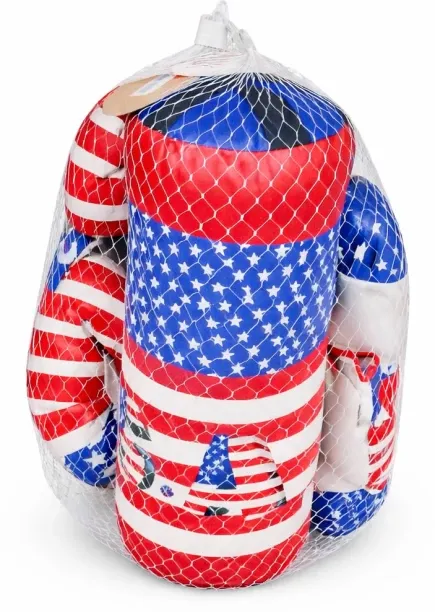 KIDS/JUNIOR BOXING SET (1X MINI PUNCHING BAG, 1X MINI BOXING GLOVES) Hanging Bag