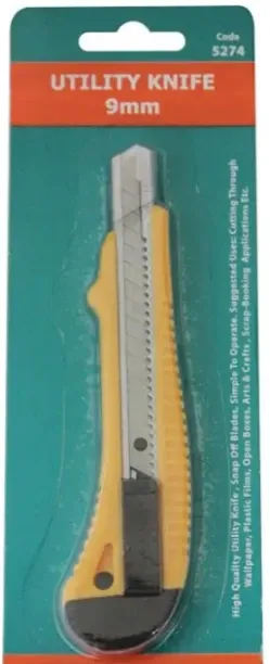 Shopcom Utility Knife, Snap Off Blade, 9mm - 10 Pack Flexible Putty Knife