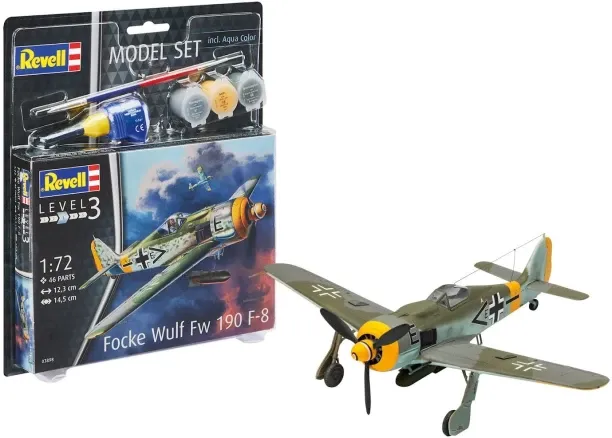 Revell 1/72 Focke Wulf Fw190 F-8 Plastic Model Kit w/paints, glue & brush 3D Puzzles