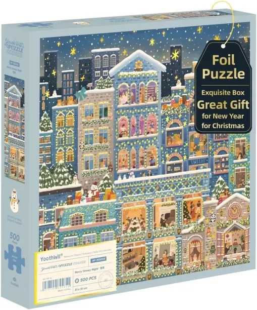 Loznron Merry Snowy Night Puzzle Jigsaw Puzzles