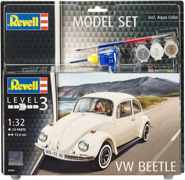 Revell 1/32 VW Beetle Car Plastic Model Kit w/paints, glue & brush 3D Puzzles
