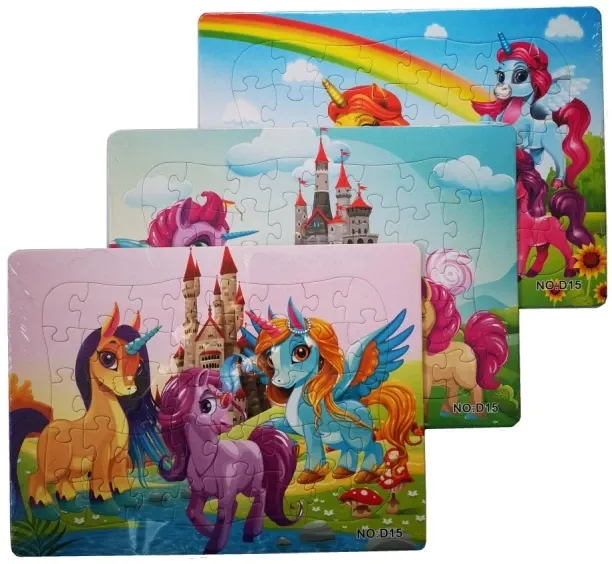 Umlozi Unicorn Puzzles - Set Of 3 - 40 Piece Puzzles Jigsaw Puzzles