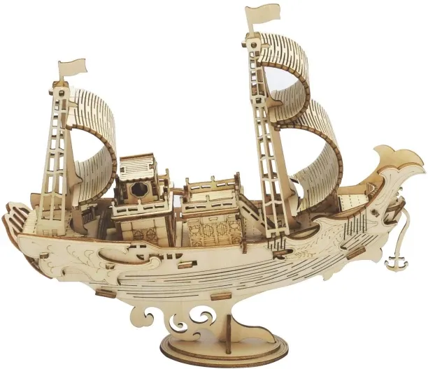 Robotime Japanese Diplomatic Ship 3D Wooden Puzzle - 91 Pieces 3D Puzzles