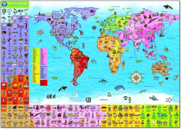 Orchard Toys WORLD MAP JIGSAW PUZZLE AND POSTER Floor Puzzles
