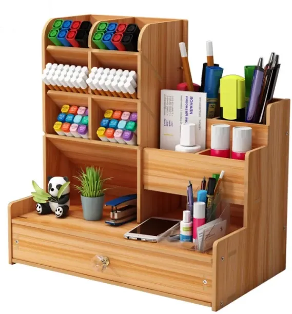 Generic Creative multifunctional wooden assembly oblique pen holder office stationery storage cabin…