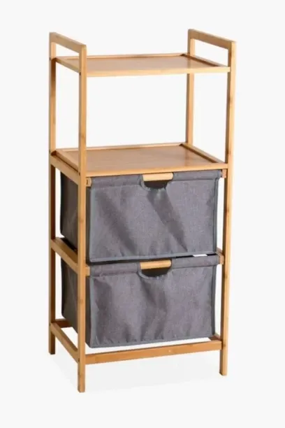 Aura Bamboo Laundry Shelves 43 × 33 × 96cm – Rustic Bathroom Storage Organizer[do it yourself [ Bam…
