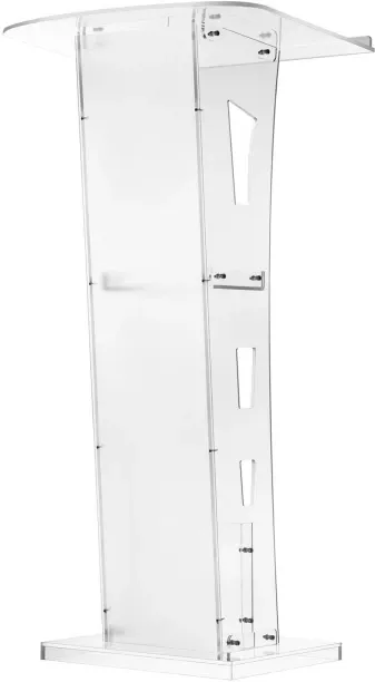 Heartdeco Clear Acrylic Podium Pulpit For Church Classroom Wedding, 60 X 45 X 109cm Plastic Rack Sh…