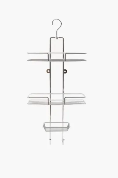 Aura Metal Shower Caddy – Hanging Chrome Bathroom Storage Steel Rack Shelf