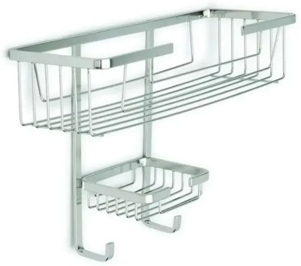 Aura Stainless Steel Bath Organiser 320mm – Wall Mounted Bathroom Storage Rack (Rust Resistant) Sta…