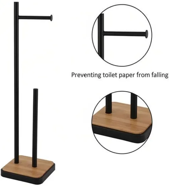 Bamboo Bathroom Toilet Paper Holder Floor Rack Stand Bamboo Rack Shelf