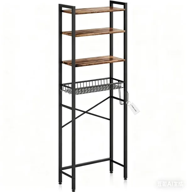 Topika Bathroom Organizers Storage, Over The Toilet Storage Rack & Shelving Wooden Rack Shelf