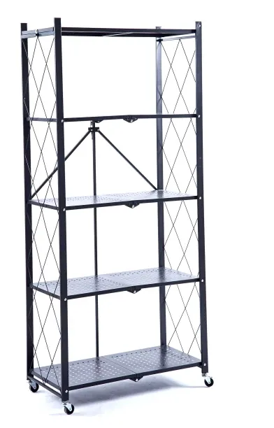 Artisan Furniture Warehouse 5 Tier Metal Ladder Shelf Foldable Storage Rack Organizer Trolley Cast …