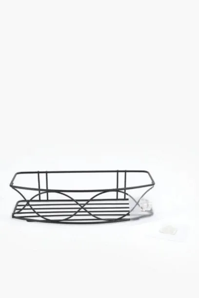 Aura Everyday Wave Metal Single Shower Caddy – Black Bathroom Shelf Stainless Steel Rack Shelf