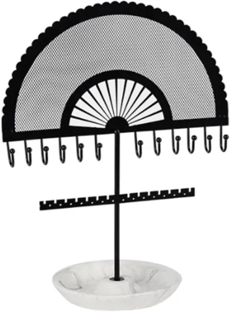 ALANES 1 Compartments Iron+Wood Jewelry Stand