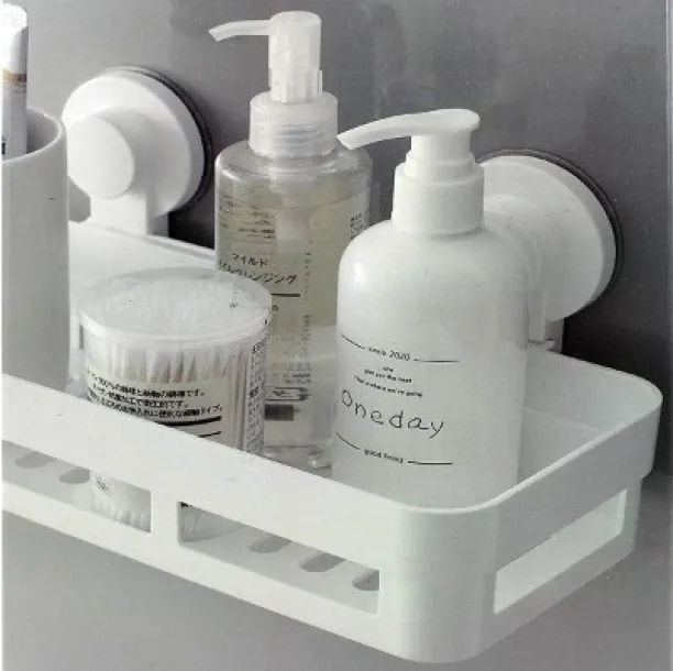 bathlux Bathroom Rectangular Shower Shelf Bathroom Storage Caddy Plastic Rack Shelf