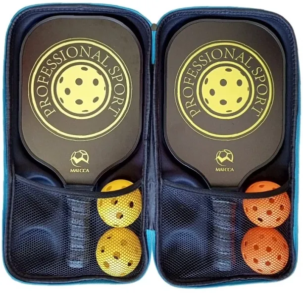 Umlozi Pickleball Set Of 2 x Fiberglass Paddles, 4 Pickleball Balls & Professional Carry Bag - Pro …