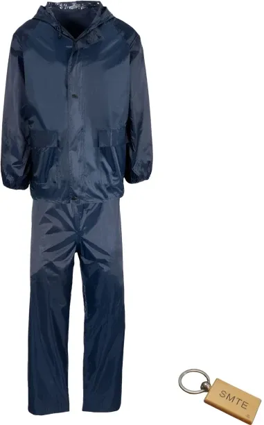 SMTE Navy Blue Waterproof Raincoat 2Piece Solid Unisex Raincoat