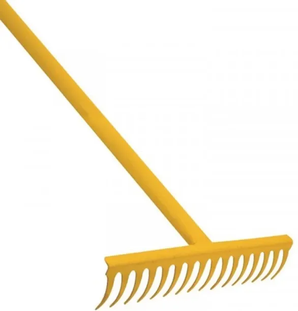 Steel Garden Rake - 16 Teeth - Yellow Garden Rake