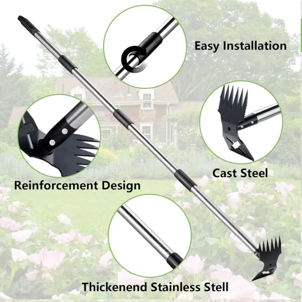 ALANES Weeder Tool Garden Weeds Pulling Tool Manual Weed Rake Weeding Rake