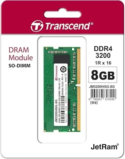 Transcend SO-DIMM DDR4 8 GB (Dual Channel) Laptop Ram (8GB DDR4-3200 SO-DIMM)