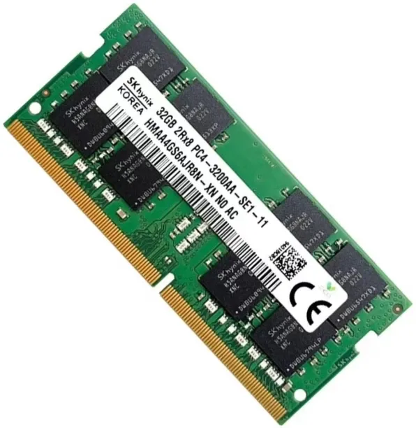 SKHynix 3200MHz PC4-25600 SODIMM DDR4 32 GB (Quad Channel) Laptop Ram (HMAA4GS6AJR8N)