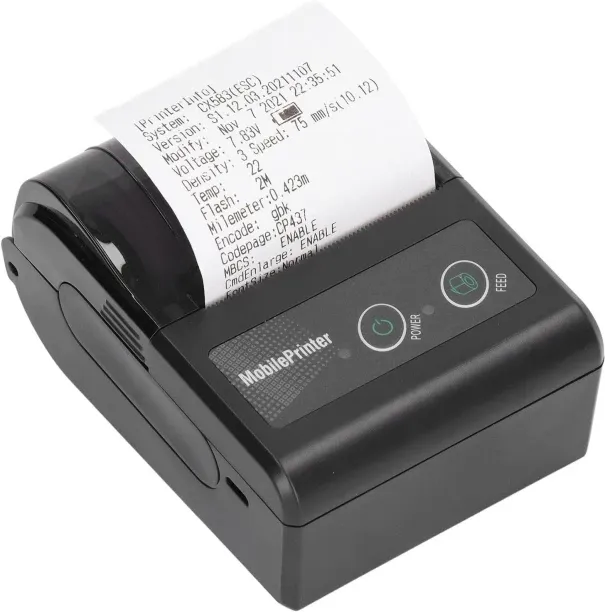 WEIWEISTORE Portable Thermal Receipt Printer, 57mm Bluetooth Label Printer, USB Smartphone Control …