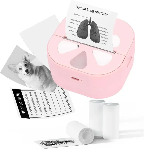 WEIWEISTORE Mini Bluetooth Sticker Printer, Portable Thermal Label Maker for Phone Case Journal Org…