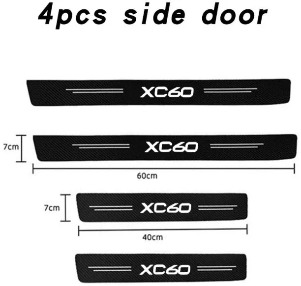 Max (4Pcs for xC60) Carbon Fiber Anti-Scratch Stickers Auto Interior Accessories doorsill Protectiv…