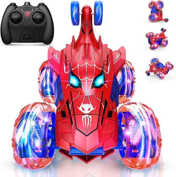 Finevr Spider remote control car rc cars toys,Cool rechargeable stunt rc car with 360 flips 4WD whe…