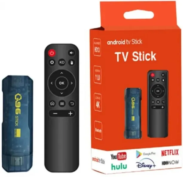 TV Stick 4K Ultra HD Q96 Android TV with HDMI slots Remote Controller