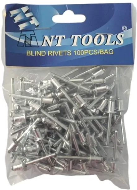 NT TOOLS Aluminium Pop Rivets 4.8x8mm (100pcs) Aluminium Rivet