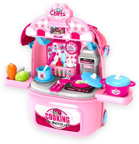 Teeto Toys Portable Kitchen Play Set & Suitcase Toy - Toys for Girls Role Play Toy