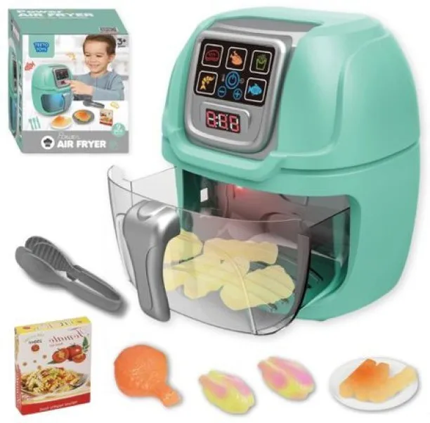 Teeto Toys Air Fryer Toy Kitchen Playset for Children - Cooking Food Toys for Toddlers Role Play Toy