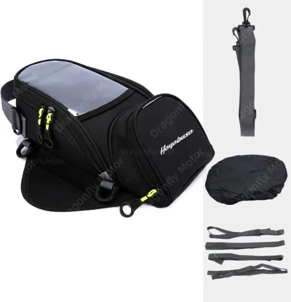 MAX (Black)Motorcycle Fuel Motorcycle Bags Mobile Phone Navigation Tank HAYABUSA LOGO For SUZUKI HA…