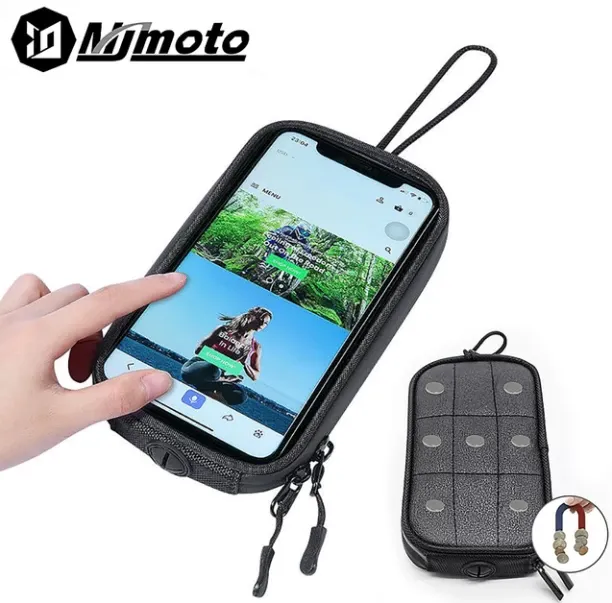 MAX (Size L)Universal Motorcycle Fuel Tank Bag Magnetic Fuel Tank Transparent Bag Mobile Phone Seat…