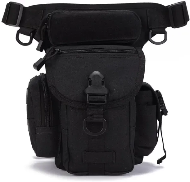 MAX (Black)Leg Bag SteamPunk Nylon Waist Bag Retro Crossbody Bag Rock Men Womens Gothic Black Fanny…