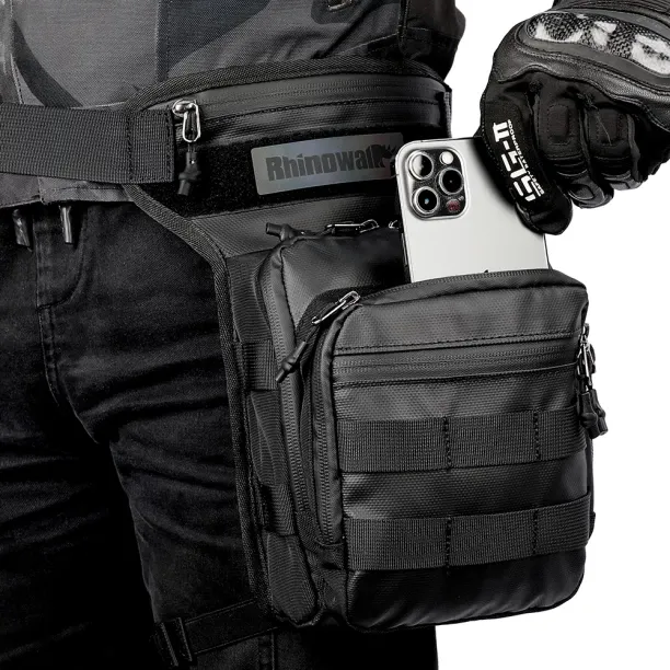 MAX (3L Waist Bag-Gray)Rhinowalk Motor Waist Bag 3L Motorcycle Waist Packs Leg Bag Thigh Belt Hip B…