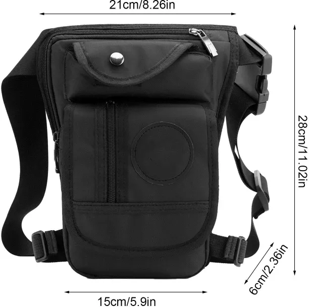 MAX (Brown)Waterproof Motorcycle Leg Bag Buckle Design Canvas Funny Drop Belt Pouch Waist Bag Motor…